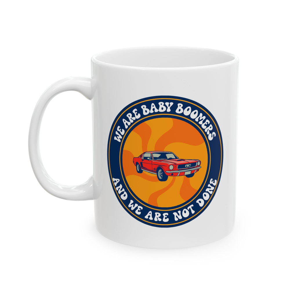 Ceramic Mug — Retro Orange Badge Coffee Cup (11oz/15oz)