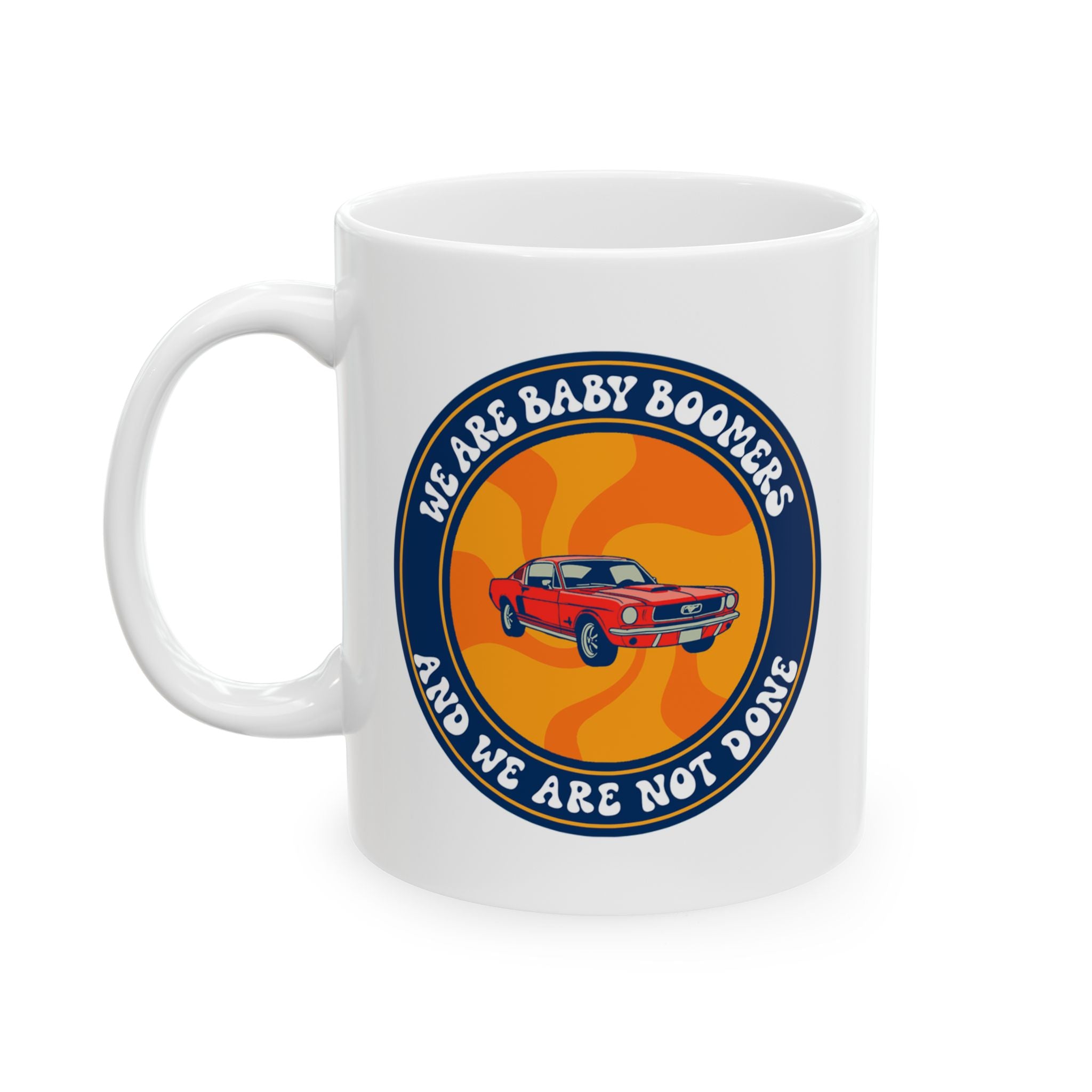 Ceramic Mug — Retro Orange Badge Coffee Cup (11oz/15oz)