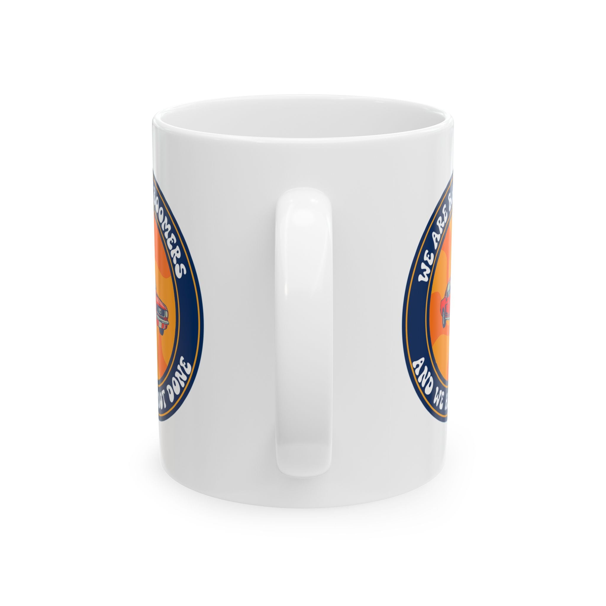 Ceramic Mug — Retro Orange Badge Coffee Cup (11oz/15oz)