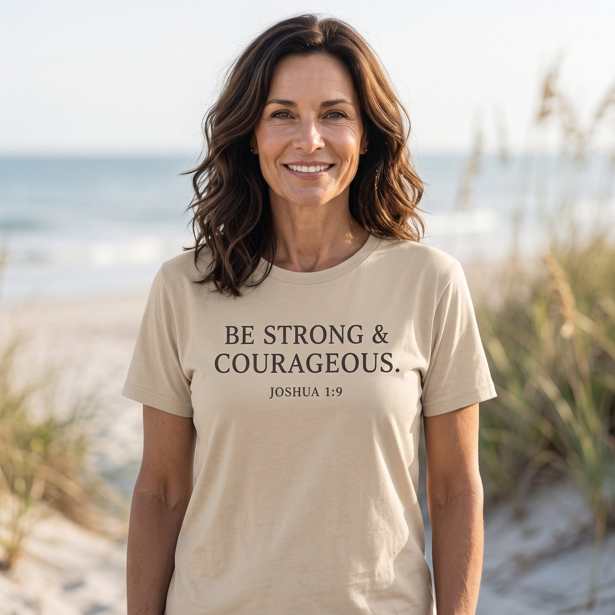"Be Strong & Courageous" Bible Verse T-Shirt – Joshua 1:9