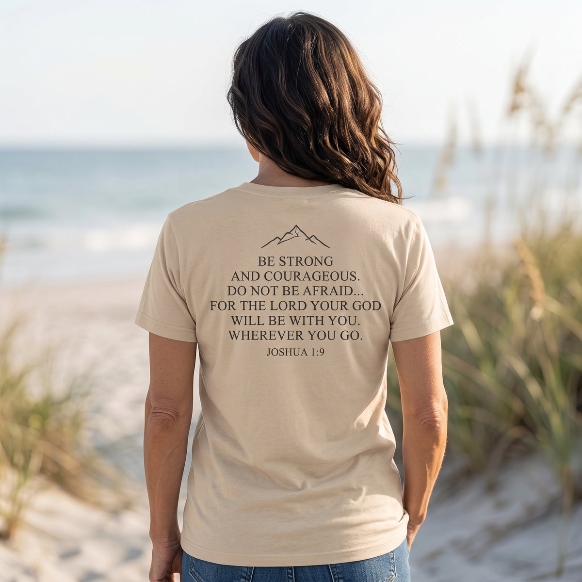 "Be Strong & Courageous" Bible Verse T-Shirt – Joshua 1:9