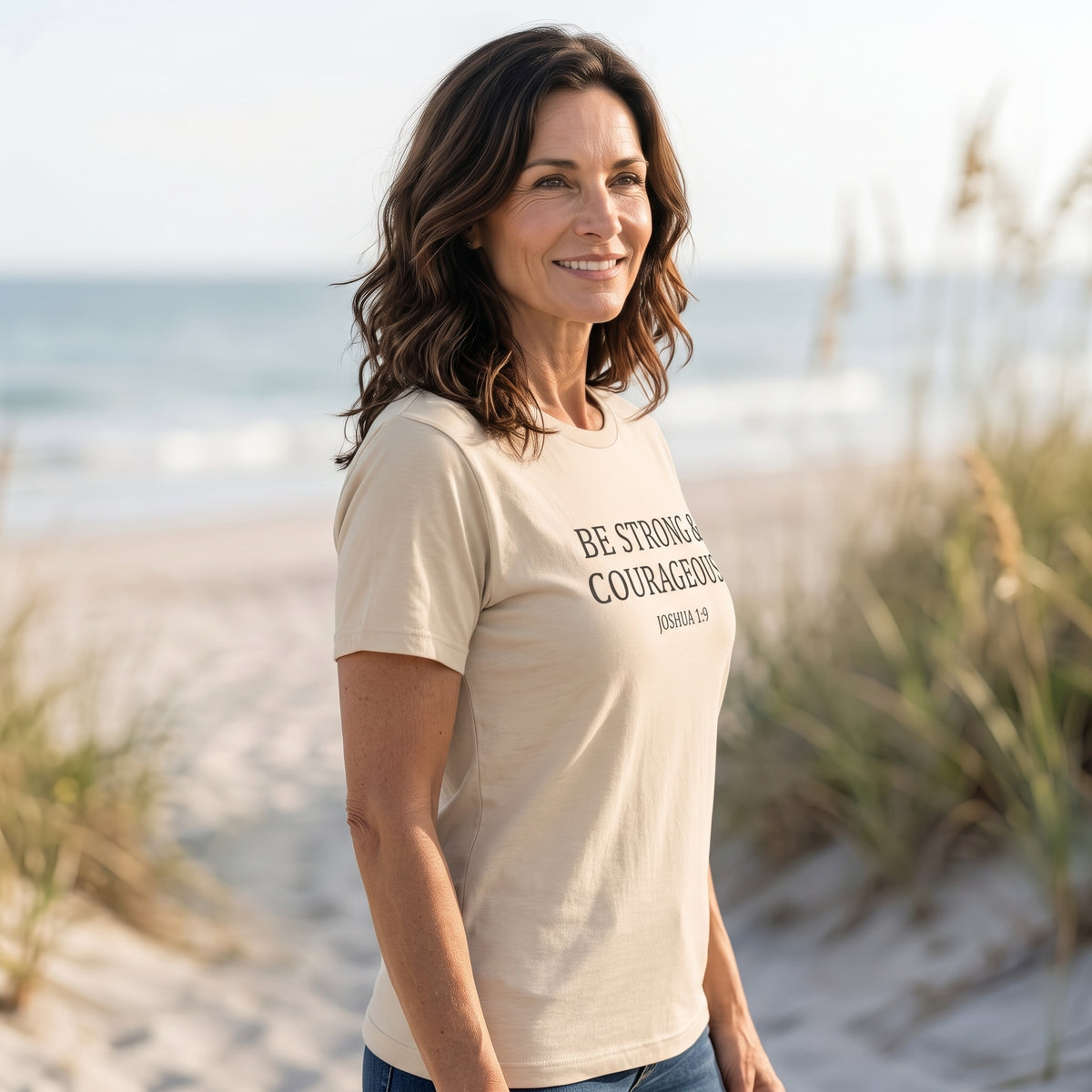 "Be Strong & Courageous" Bible Verse T-Shirt – Joshua 1:9
