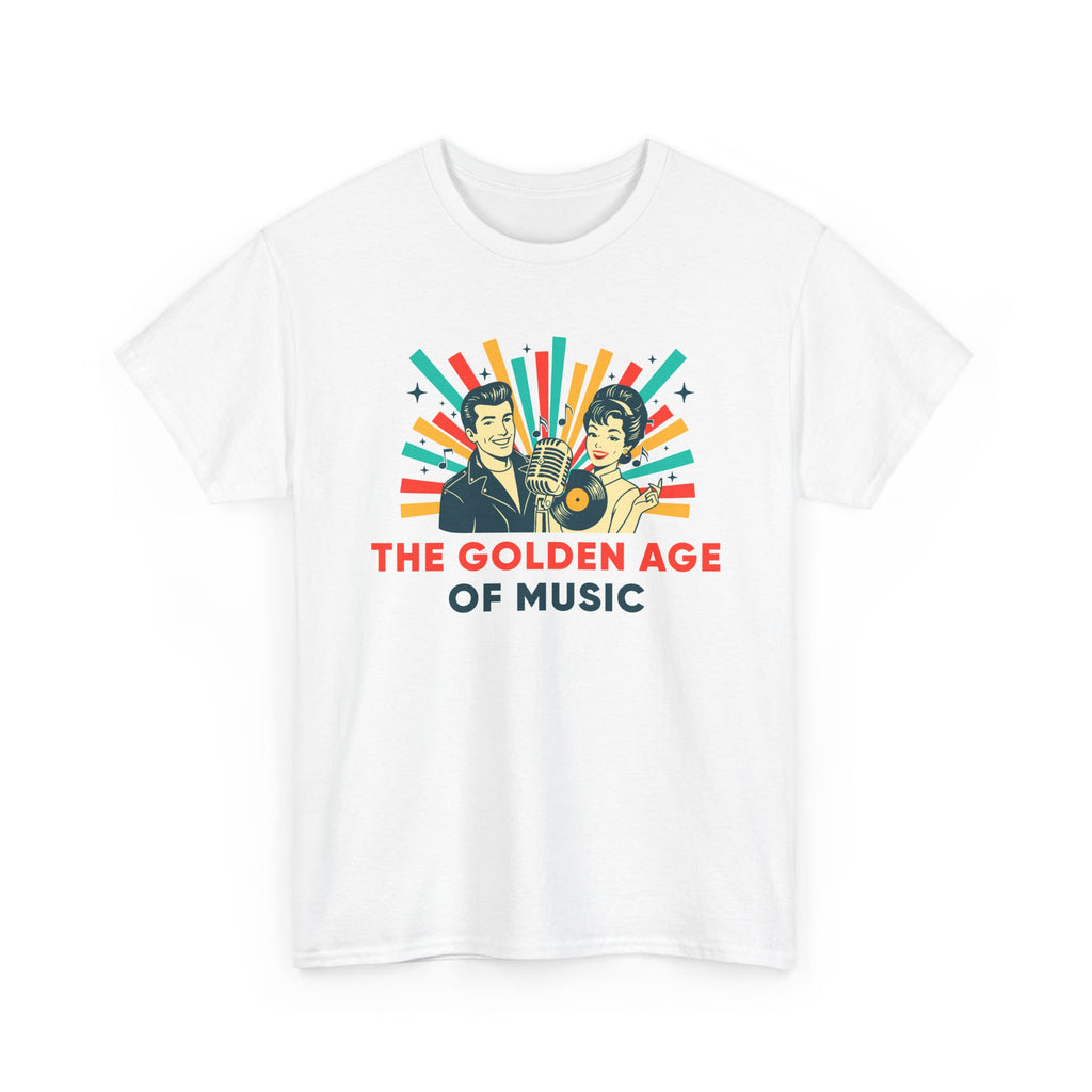 Vintage Music Vibes Unisex Heavy Cotton Tee - Celebrate the Golden Age of Music